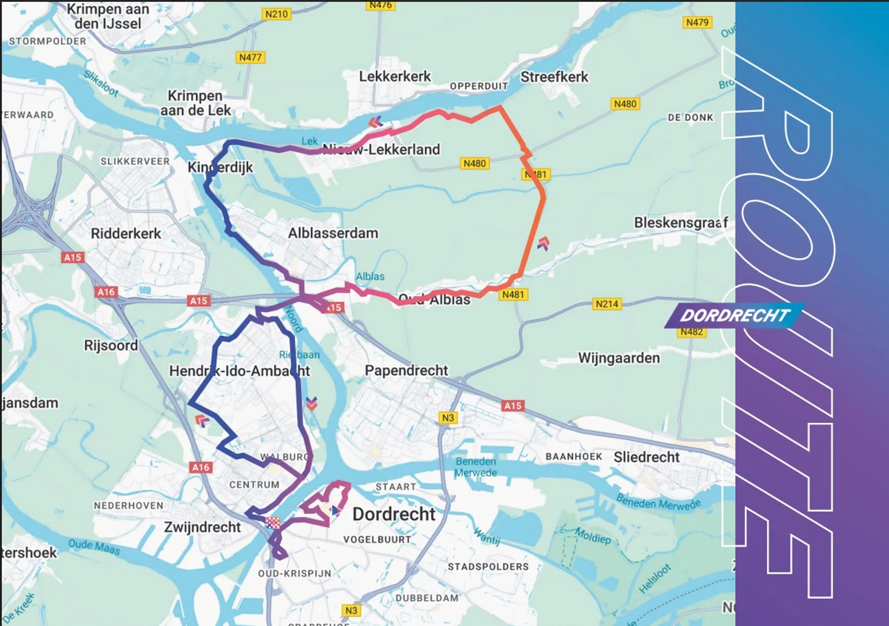 NIBC Tour of Holland - Route Dordrecht Etappe 1